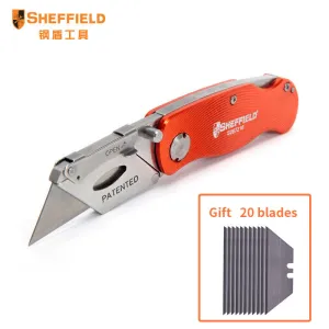 Sheffield Quick Change Folding Lock-Back Utility Knife Paper