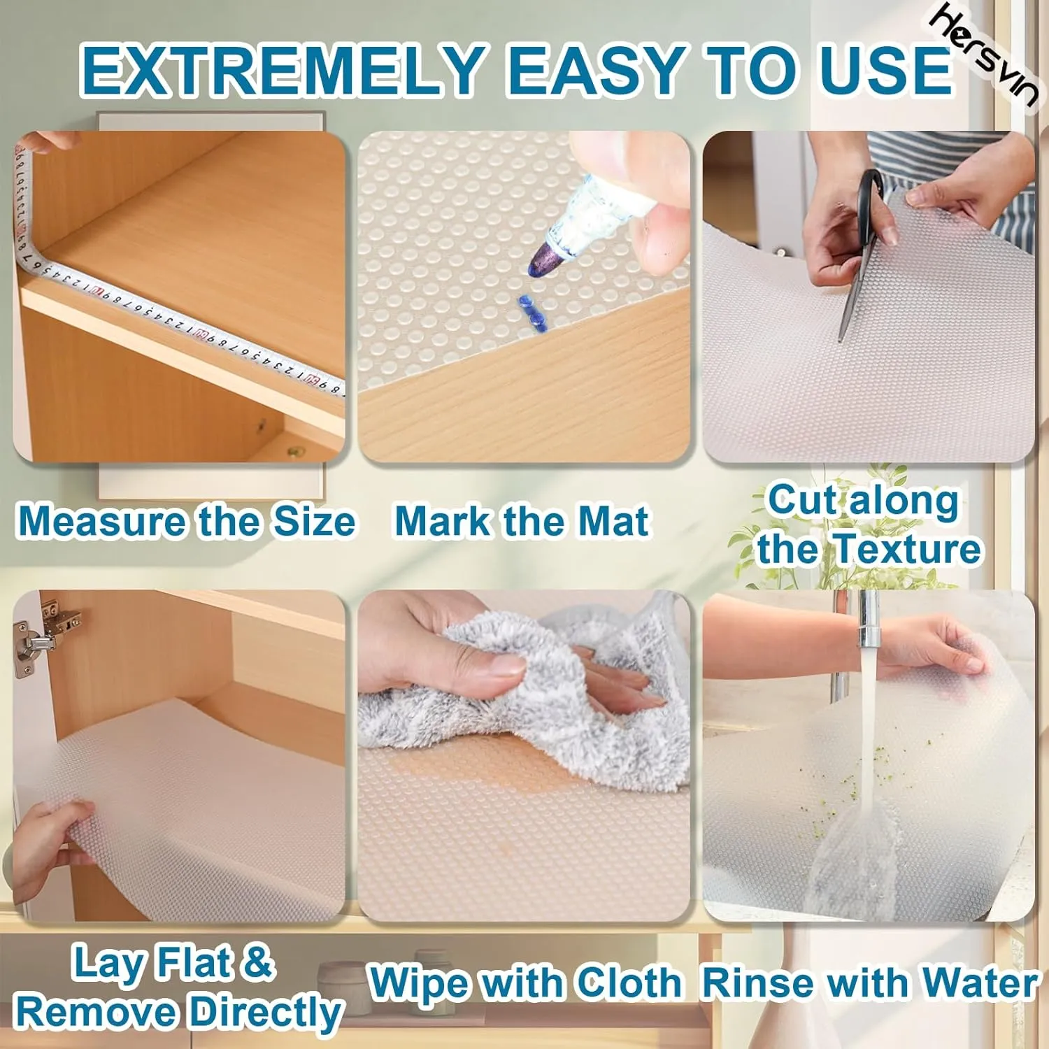 Shelf Liners, 16in x 20ft Kitchen Drawer Mats, Non-Adhesive EVA Cupboard Protector, Cabinet Lining, Refrigerator Liner (Clear Dot, 40.7x610cm)