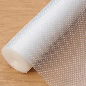 Shelf Liners, 16in x 20ft Kitchen Drawer Mats, Non-Adhesive EVA Cupboard Protector, Cabinet Lining, Refrigerator Liner (Clear Dot, 40.7x610cm)
