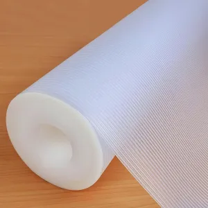 Shelf Liners 20 in x 20 ft EVA Drawer Mats, Non-Adhesive Cupboard Protector, Kitchen Cabinet Lining Fridge Liner (Clear Stripe, 50.8x610cm)