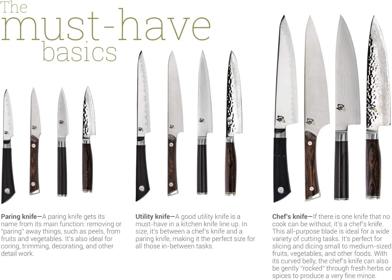 Shun Classic 5 Piece Slimline Block Set, Includes 8" Chef, 3.5" Paring & 6" Utility Knives, Handcrafted Japanese Knife Block Set, Damascus Stainless Steel Cladding, Pakkawood Handle