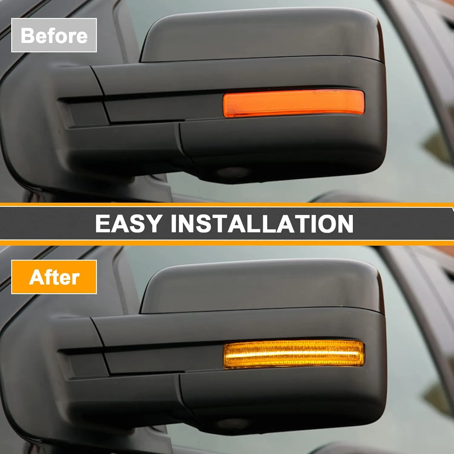 Side Mirror Turn Signal Lights LED Assembly Compatible with F150 2009-2014/for Mark LT 2010-2014,Blink Turn Marker Lamp (Clear Len Yellow Light)