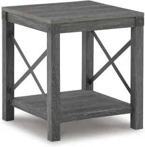 Signature Design by Ashley Freedan Rustic Farmhouse End Table, Gray