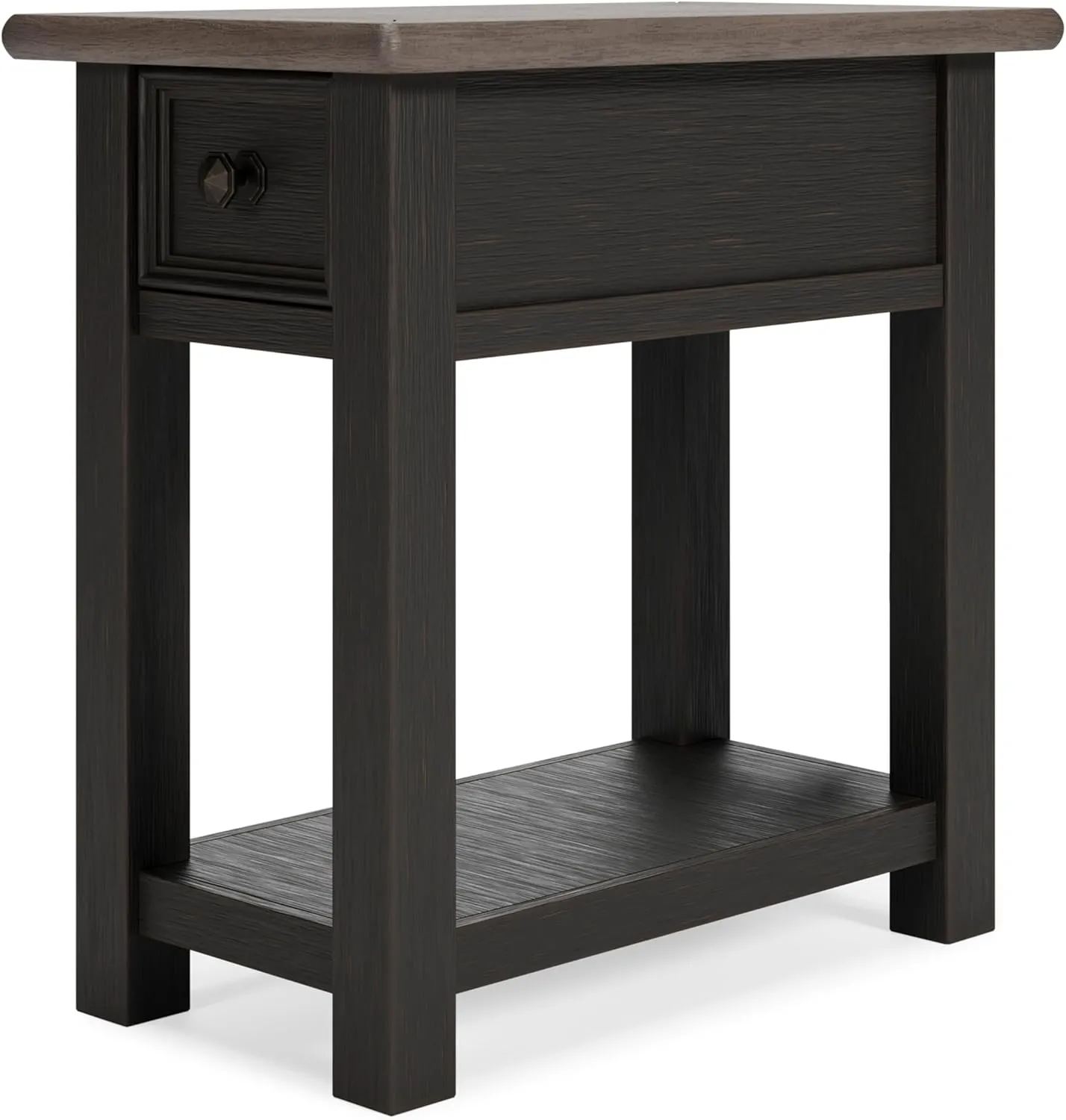 Signature Design by Ashley Tyler Creek Chair Side End Table, Light Brown & Whitewash