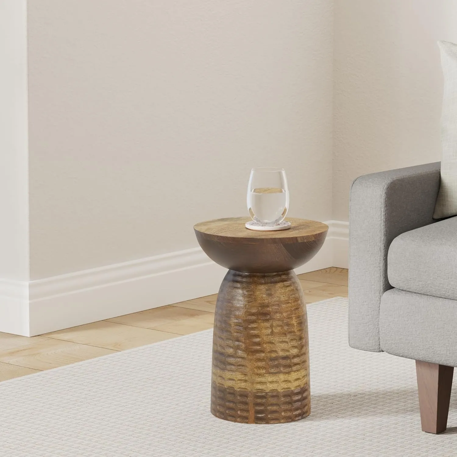 SIMPLIHOME Boyd 13-inch Wide Solid Mango End Table in Natural, Contemporary-Style Accent Table for Living Room, Bedroom, or Family Room, Assembled