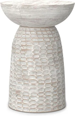 SIMPLIHOME White Wash Boyd 13-inch Wide Solid Mango End Table, 13 inch