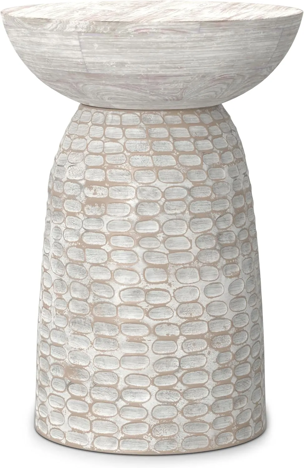 SIMPLIHOME White Wash Boyd 13-inch Wide Solid Mango End Table, 13 inch