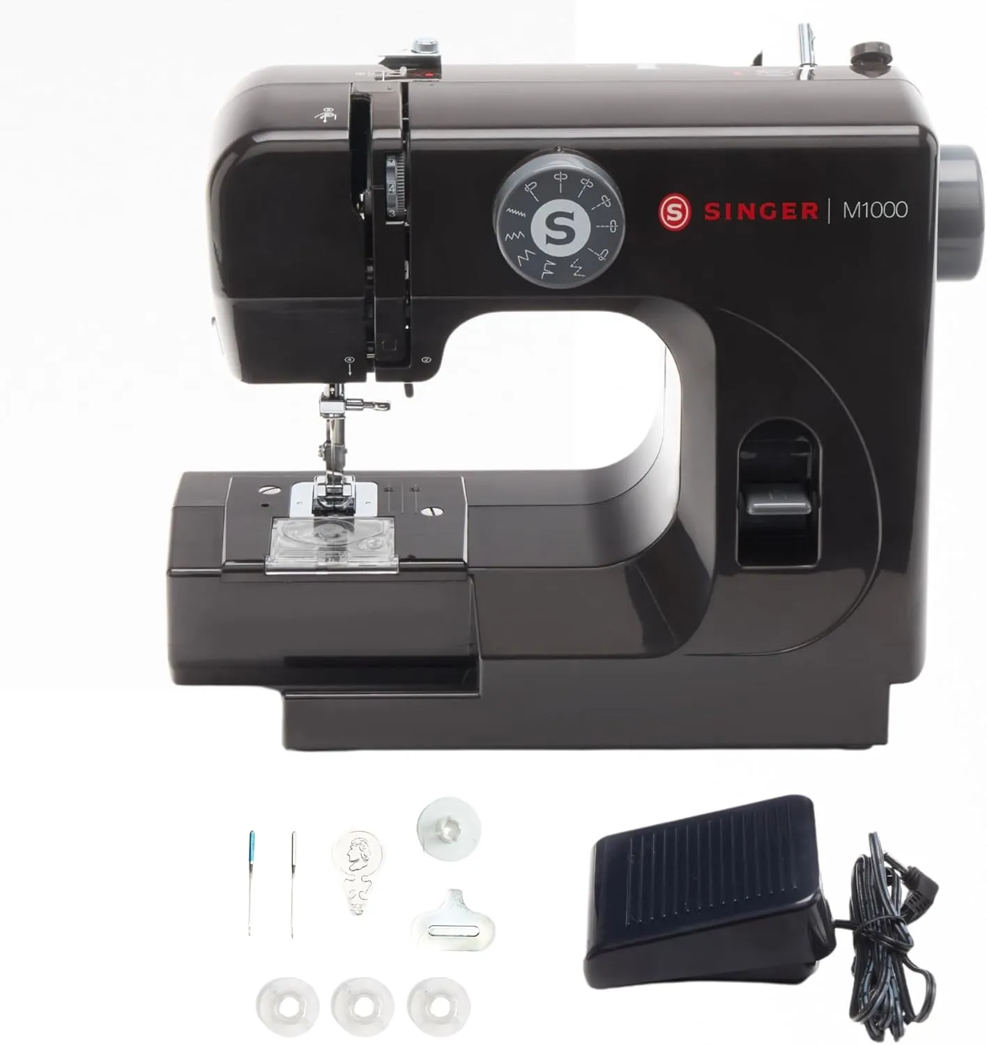 SINGER M1000 Mending Machine | Compact, Lightweight & Portable With 32 Stitch Applications & LED Light | Great for Light to Medium Weight Fabrics & Repairs - Black
