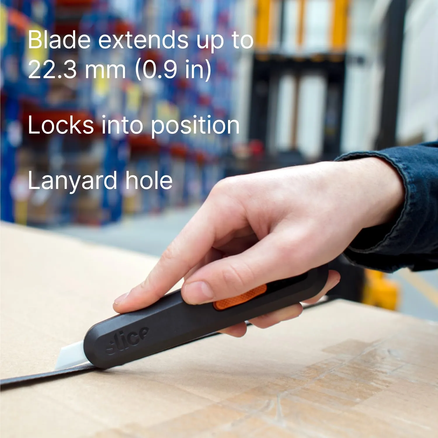 Slice 10550 5 Position Manual Locking Blade Safe Ceramic Blade Utility Knife (1 Pack), Orange