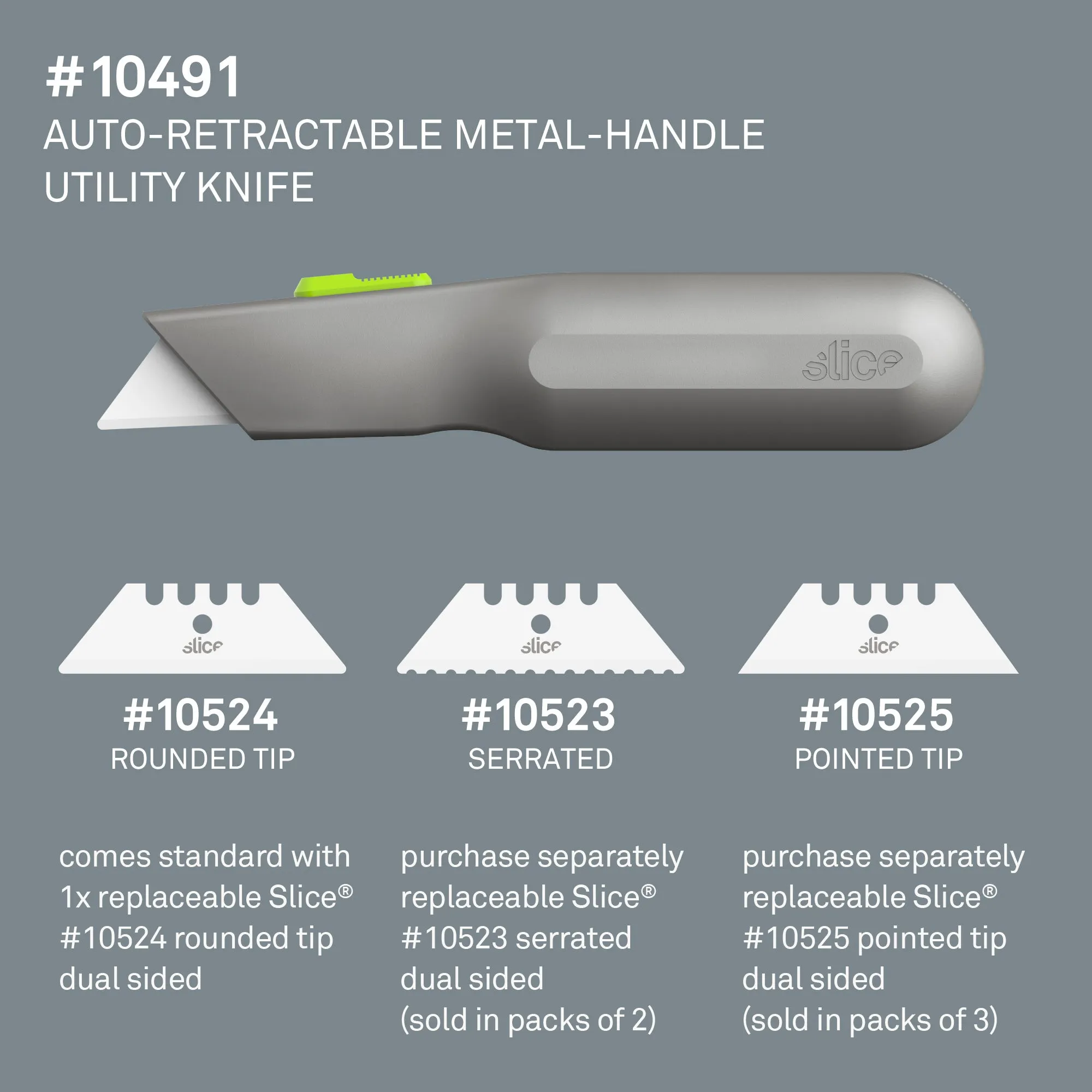 Slice Auto-Retractable Metal-Handle Utility Knife
