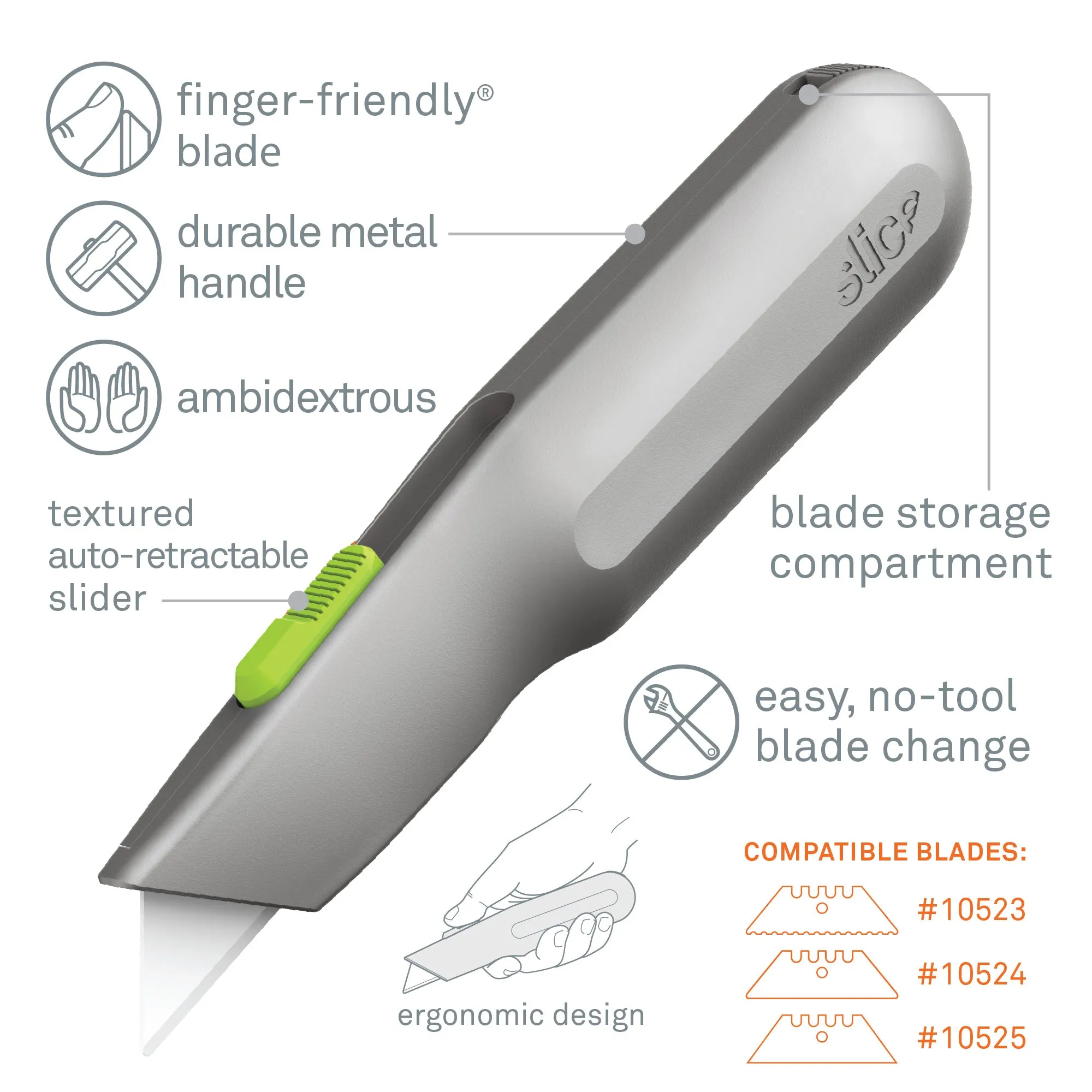 Slice Auto-Retractable Metal-Handle Utility Knife