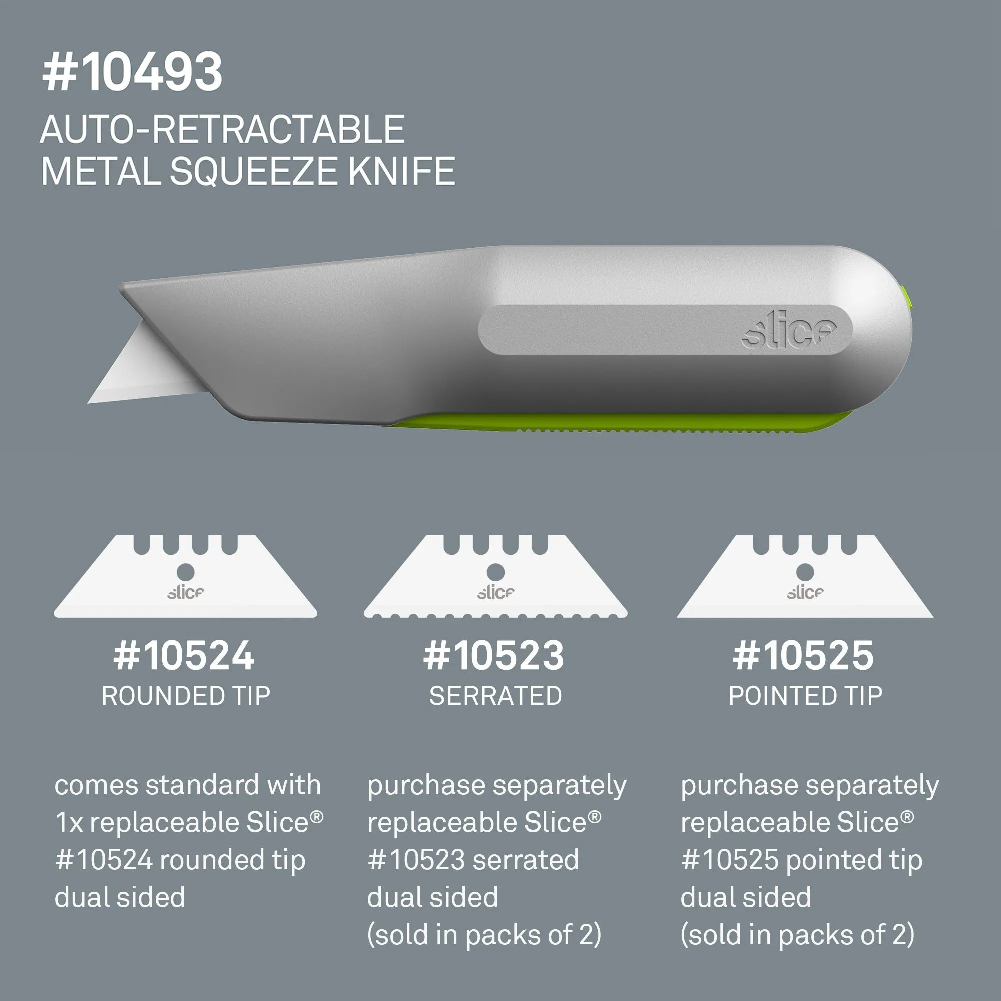 Slice Auto-Retractable Metal Squeeze Knife
