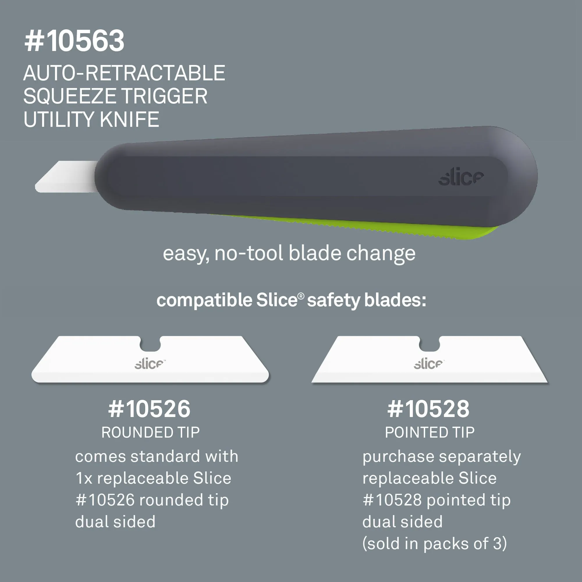 Slice Auto-Retractable Squeeze-Trigger Utility Knife