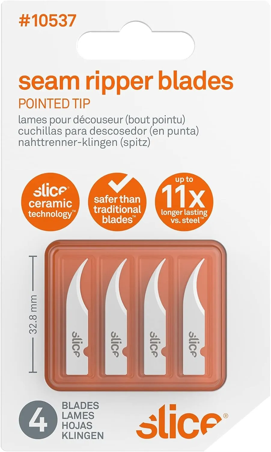 Slice SPG-10537, 4 Pack Blades, Pointed Tip