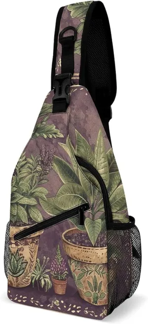 Sling Bags for Women Men Brown And Purple Style Sling Backpack Adjustable Belt Casual Chest Daypack Bum Bags Fanny Pack for Travel Sports Running Hiking Waist Packs