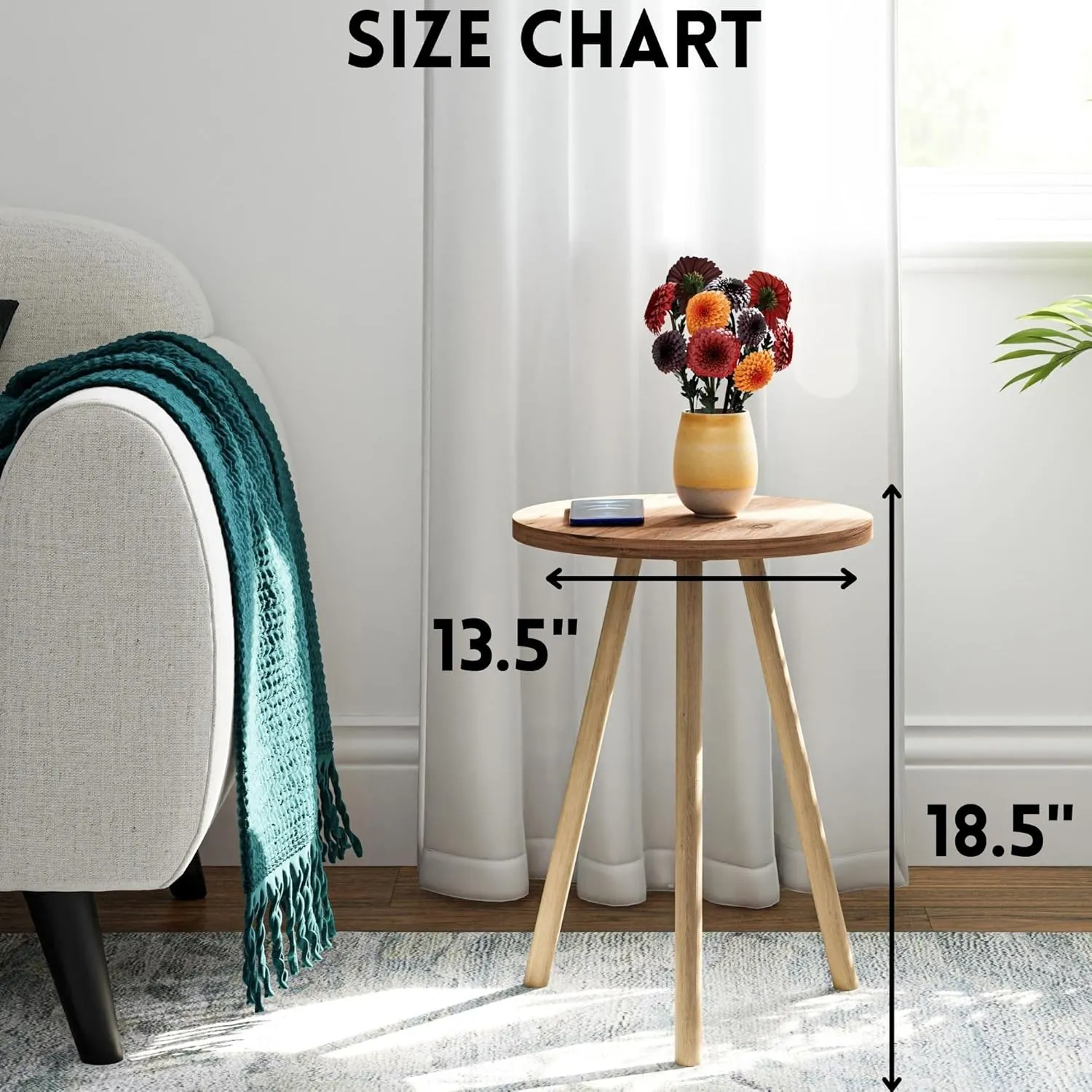 Small Round Side Tables for Living Room, Minimalist Circle Accent Nursery Side tableEnd Table Small Spaces Apartments, Modern Night Stand for Bedroom, Office, Nursery (Cappucino)