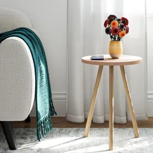 Small Round Side Tables for Living Room, Minimalist Circle Accent Nursery Side tableEnd Table Small Spaces Apartments, Modern Night Stand for Bedroom, Office, Nursery (Cappucino)