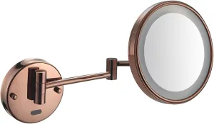 Smart Sensor Makeup Mirror with Lights and 10X Magnification, LED Wall Mounted Vanity Mirror, Rotable Extendable Shaving Mirror,Black,Plug in (Color : Rose Gold, Size : Hardwired)