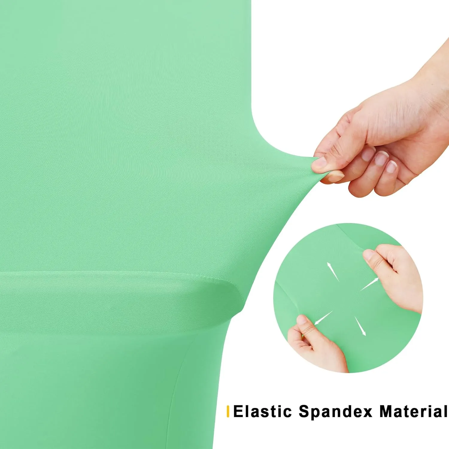 Smiry 2 Pack Spandex Table Cloth 6FT, Elastic Fitted Stretch Tablecloths for Rectangle Tables, Washable Table Cover for Outdoor, Wedding, Banquet & Parties (Bright Green, 72Lx30Wx30H Inch)
