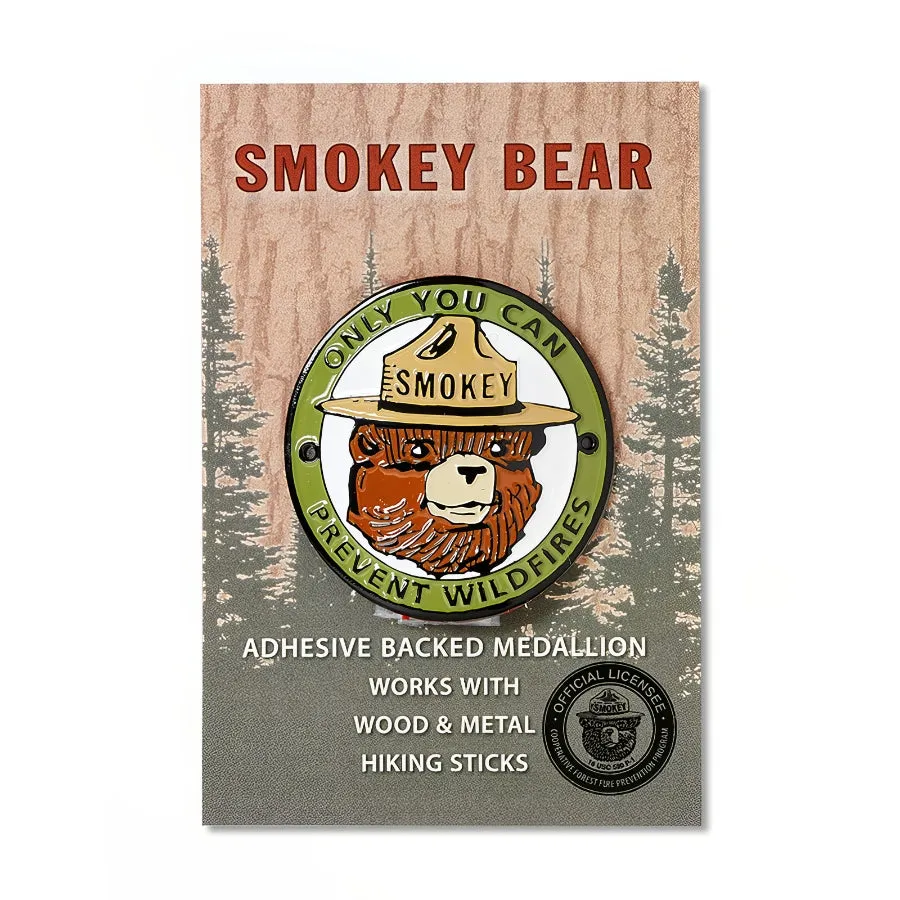 Smokey Bear Head Hiking Stick Medallion
