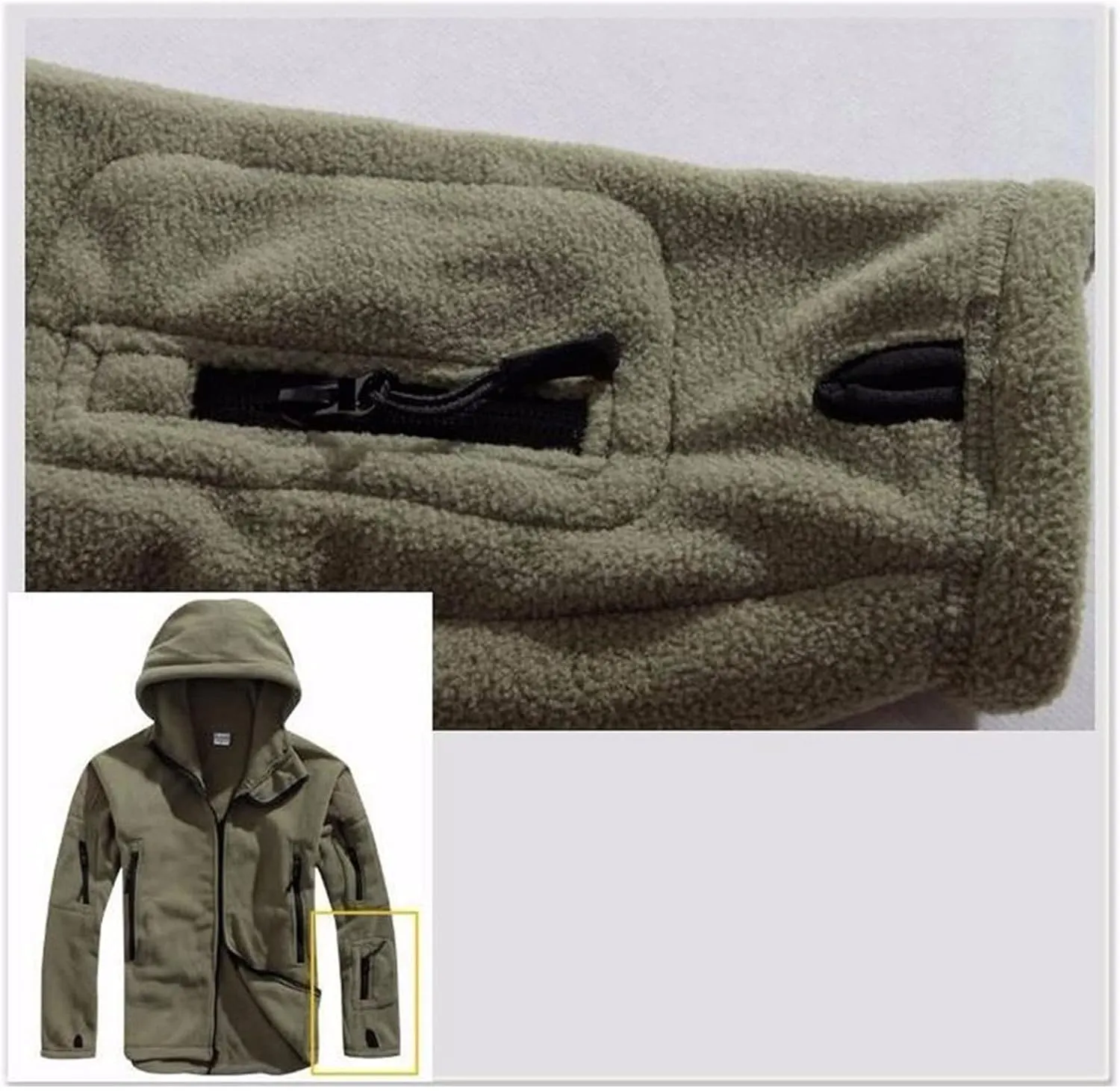 SNPP Outdoor Jacket with Hood Windbreaker Hoodie Jacket Men Clothing Fleece Lined Warm Hiking Jacket Trekking Camping,Grey-Large