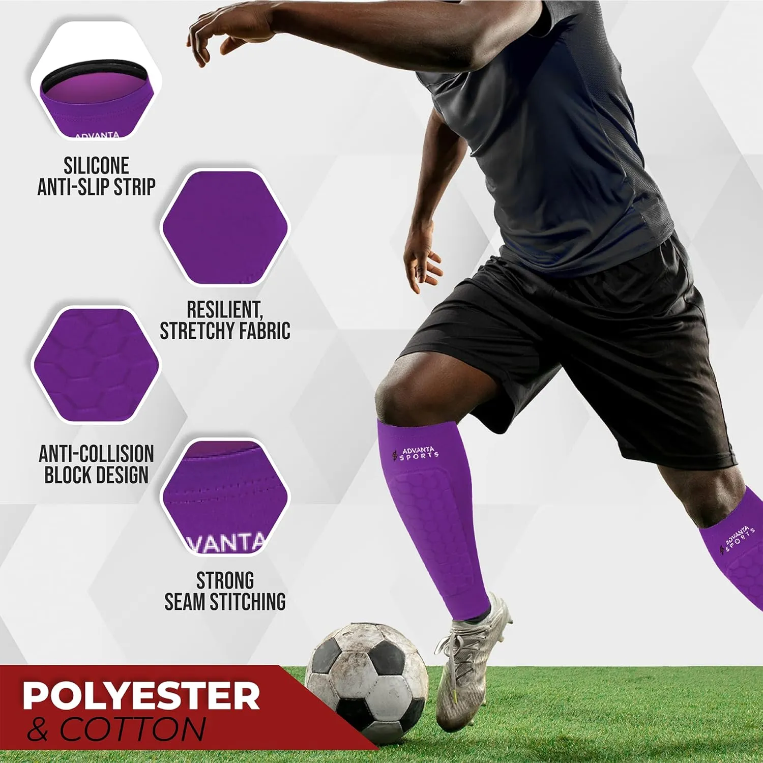 Soccer Shin Guards for Kids Youth - Protective Soccer Gear for Boys, Girls - Adults Men Women Compression Sleeve - Football, Boxing