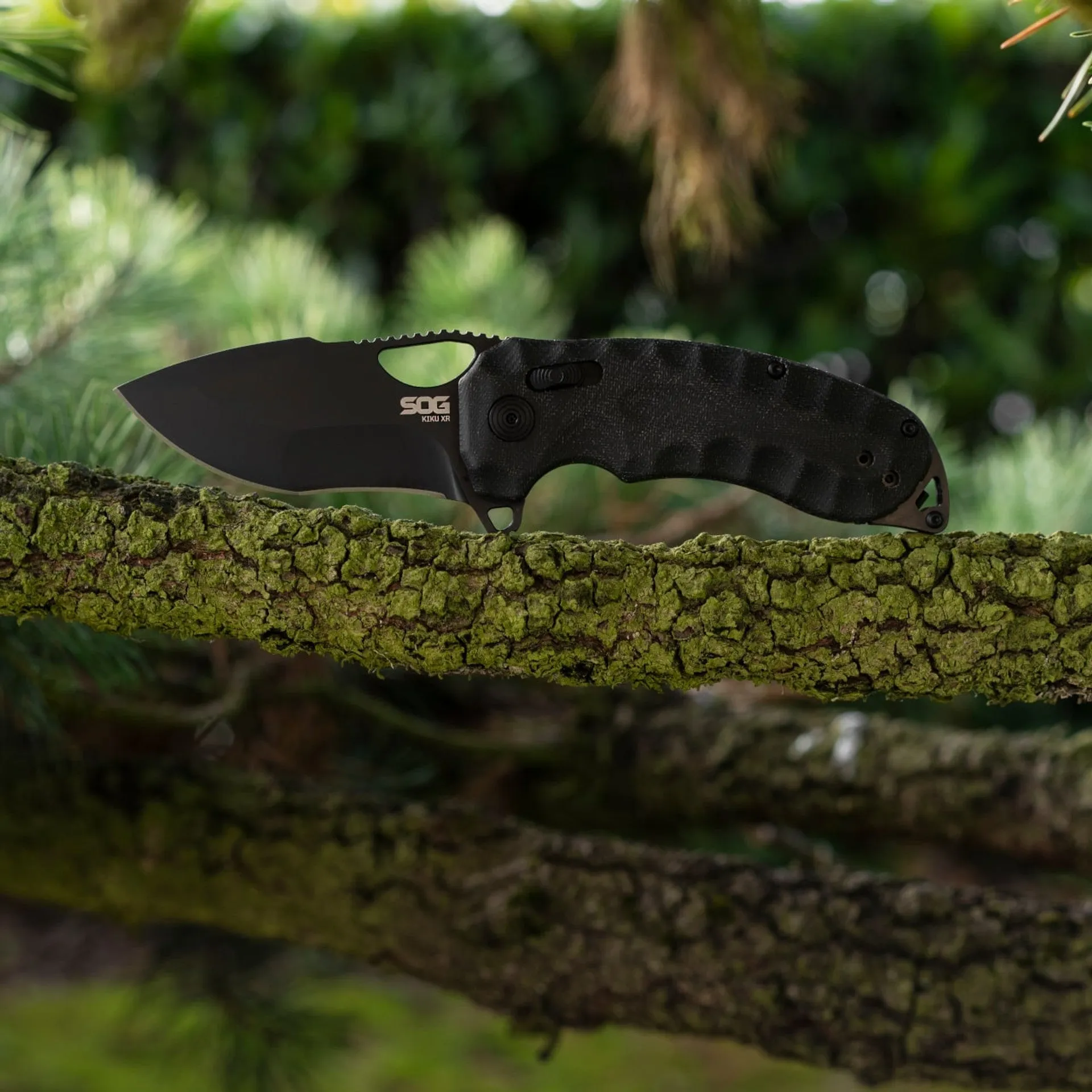 SOG Kiki XR Quick-Opening Folding Pocket Knife with Linen Micarta Handle