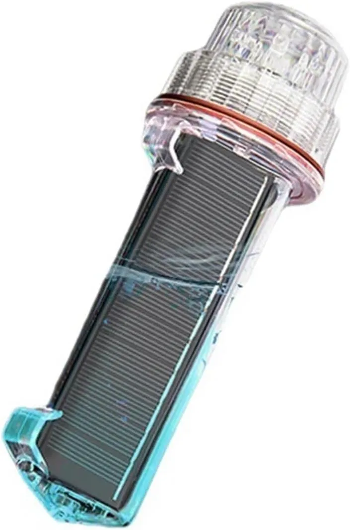 Solar Beacon Lamp Waterproof Fishing Buoy Signal Lamp Fishing Net Flashing Torpedo Warning Lamp Marine Tricolor Lamp(C)