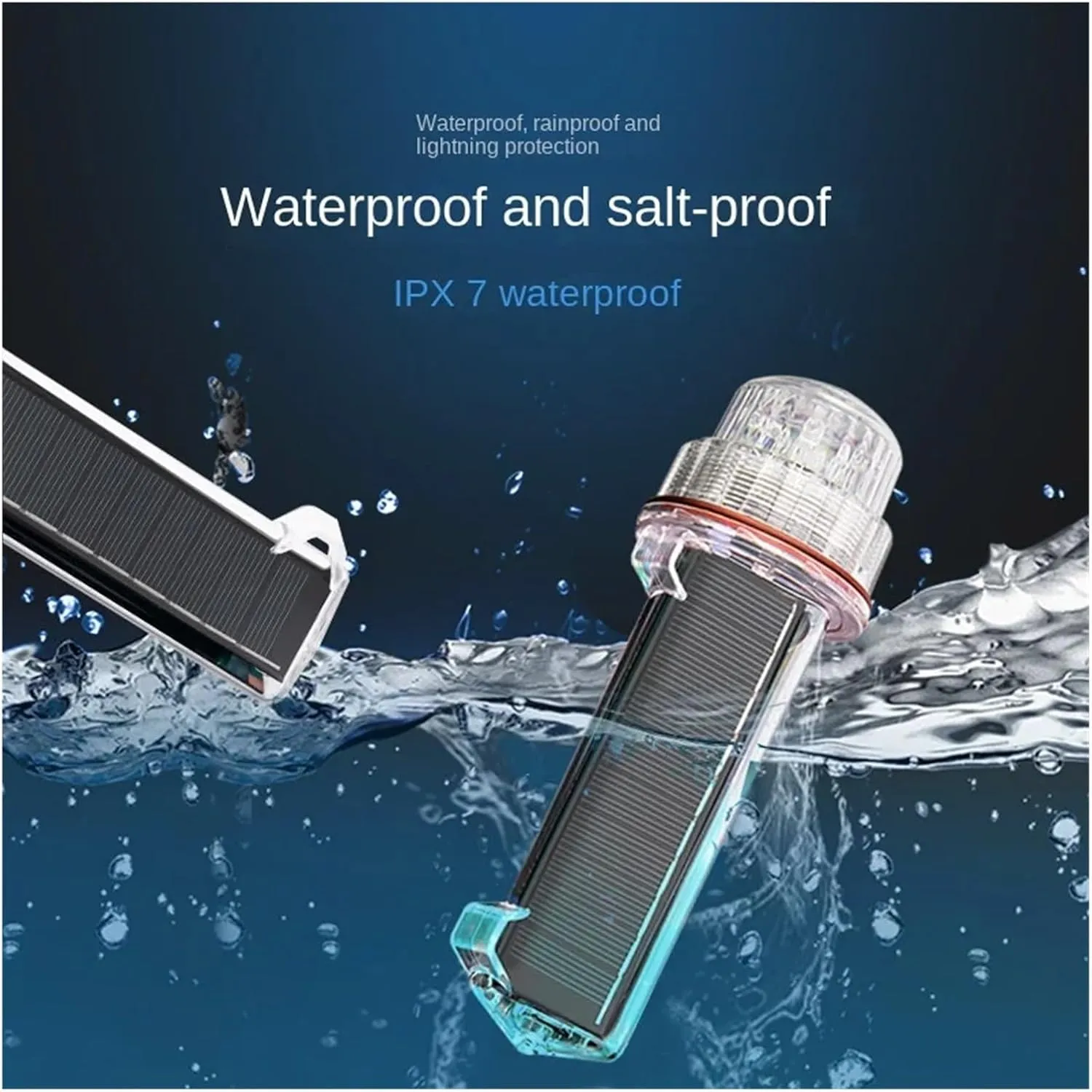 Solar Beacon Lamp Waterproof Fishing Buoy Signal Lamp Fishing Net Flashing Torpedo Warning Lamp Marine Tricolor Lamp(C)