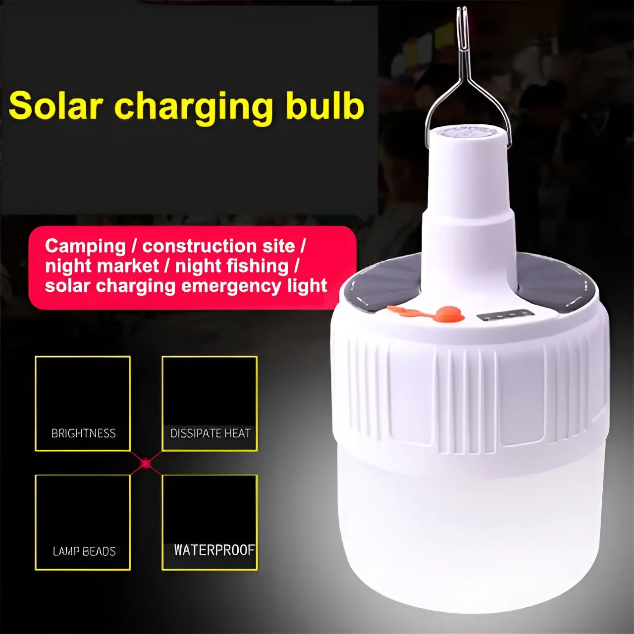 Solar Camping Lamp with battery indicator small