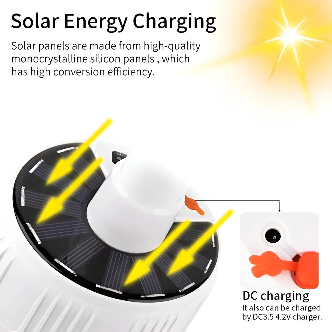 Solar Camping Lamp with battery indicator small