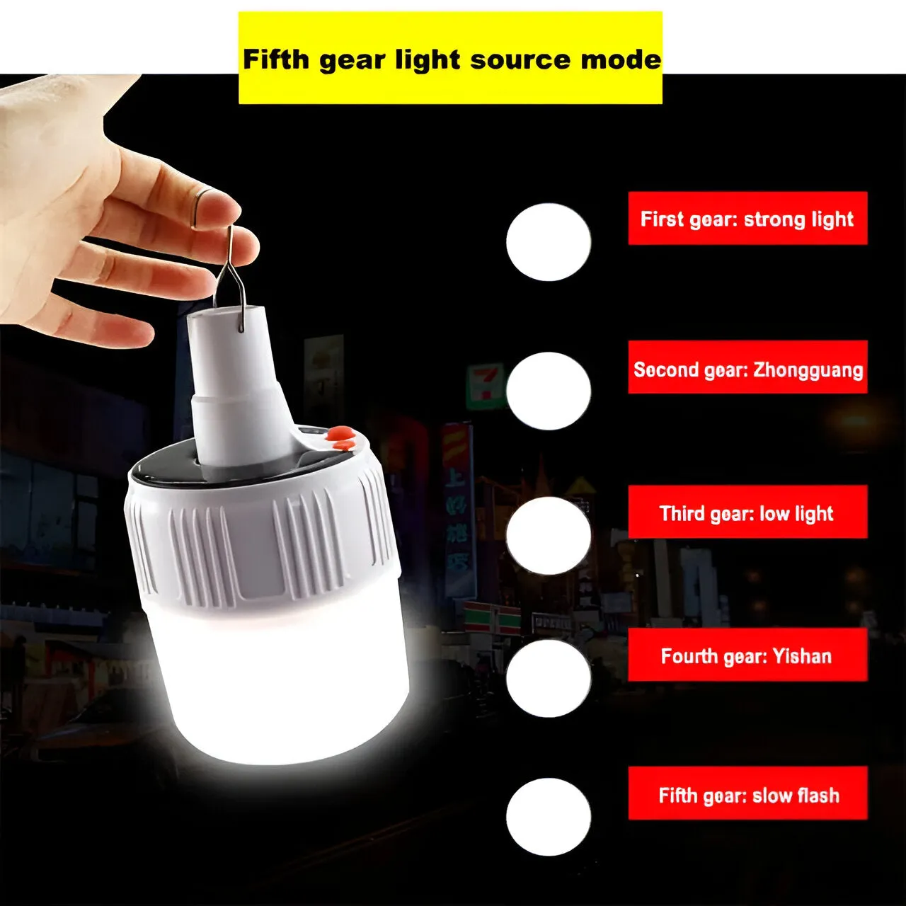 Solar Camping Lamp with battery indicator small