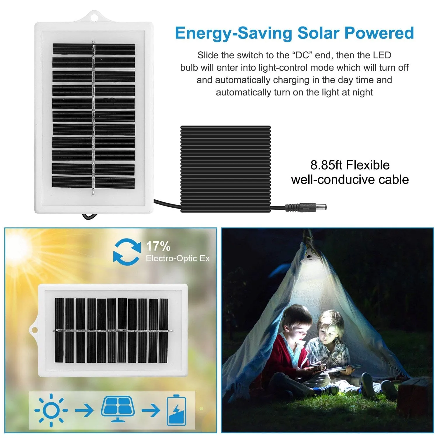 Solar Camping Light Hanging LED Bulb Lamp