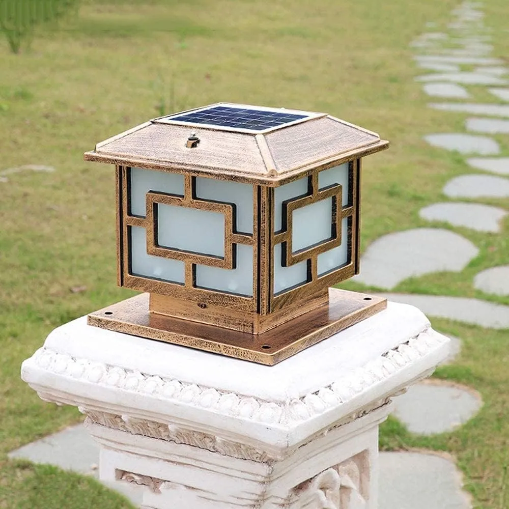 Solar Column Head lamp, Outdoor Waterproof Doorpost lamp, Wall lamp, Outdoor Column Head lamp, Column lamp Column lamp, Landscape Lighting, Outdoor Garden lamp, Super Bright Household Solar