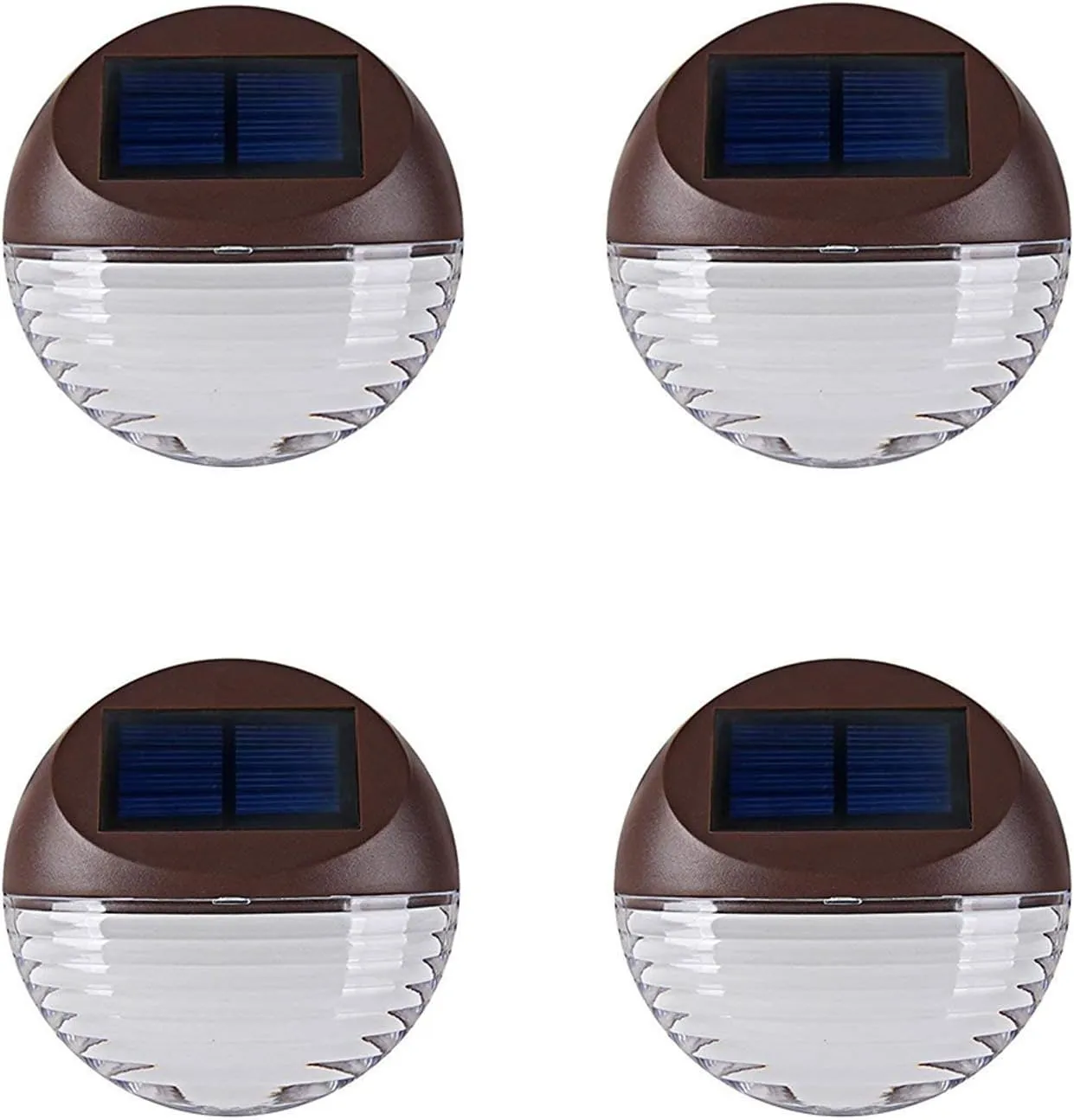 Solar Deck Lights Outdoor, 4 Pack Solar Step Lights Wall Lamp LED Waterproof Patio Decor Solar Lights for Outside Railing, Stairs, Fence, Post, Yard and Driveway, Warm White