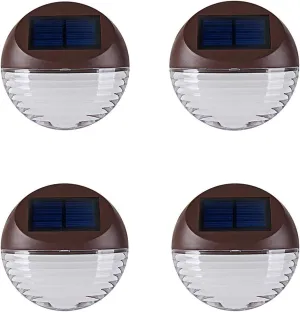 Solar Deck Lights Outdoor, 4 Pack Solar Step Lights Wall Lamp LED Waterproof Patio Decor Solar Lights for Outside Railing, Stairs, Fence, Post, Yard and Driveway, Warm White
