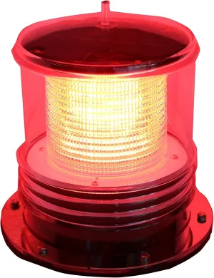 Solar Dock Warning Light - Waterproof Solar Dock Lighting - RED LED Constant On or Flashing 360 Degree Lighting