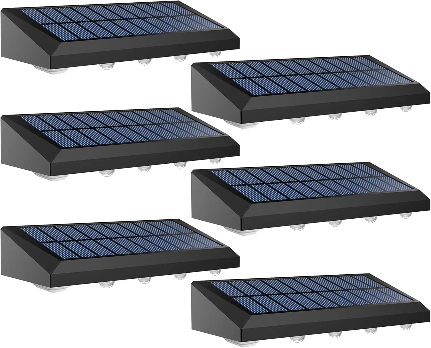 Solar Fence Lights Outdoor Waterproof IP65, 6 Pack Fence Lights Solar Powered 60 Lumens Auto On/Off Step Wall Lights Outside Decorations for Yard, Porch, Patio, Stairs, Pool, Deck, Garden- Warm Light