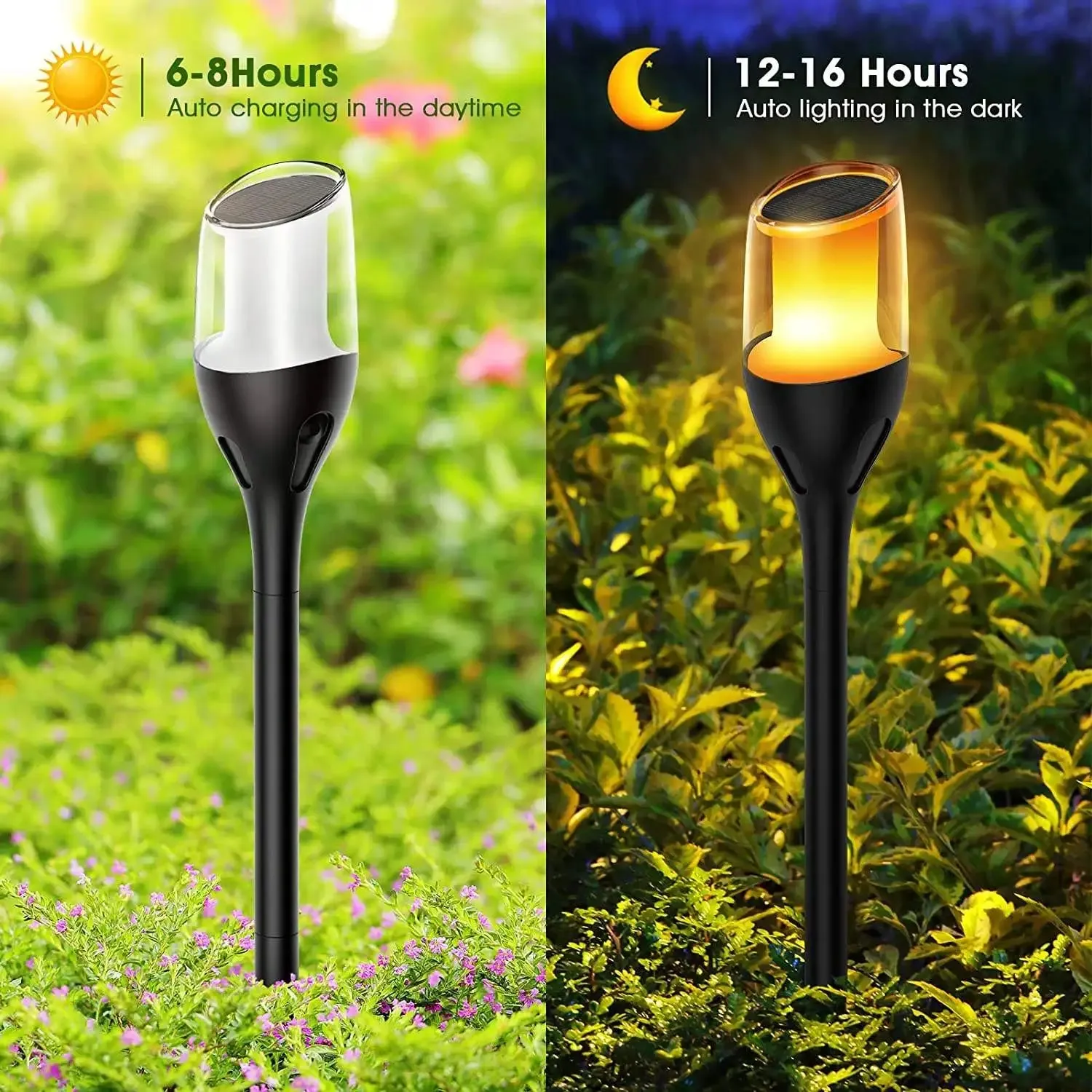 Solar Flickering Flame Lights – Waterproof LED Torch for Garden & Pathway Decor