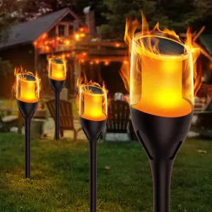 Solar Flickering Flame Lights – Waterproof LED Torch for Garden & Pathway Decor