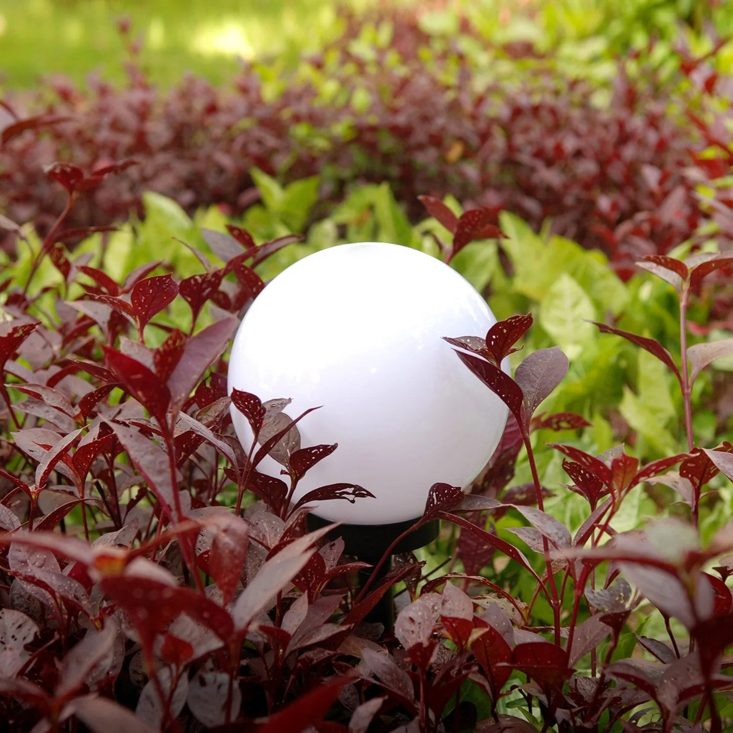 Solar garden free standing lamp GB168 30x30x63 cm sphere, white LED