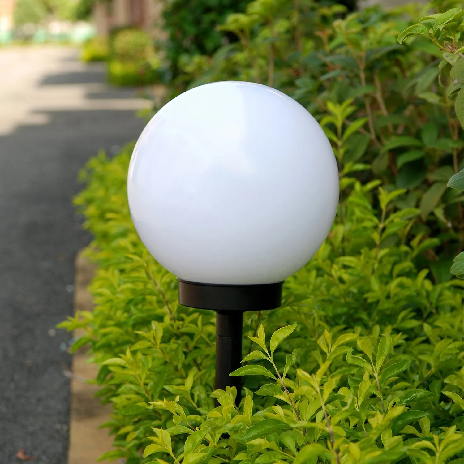 Solar garden free standing lamp GB168 30x30x63 cm sphere, white LED