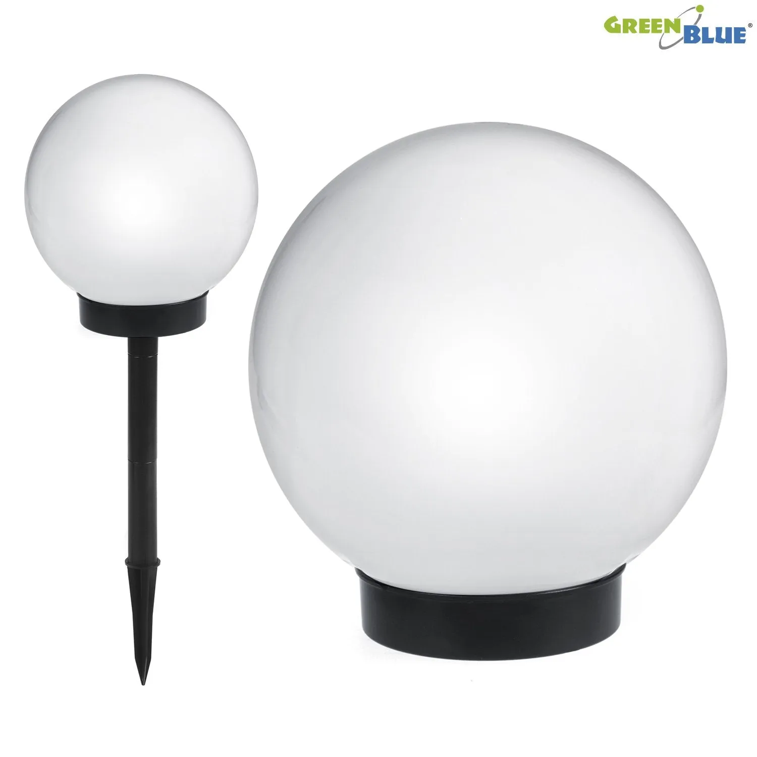 Solar garden free standing lamp GB168 30x30x63 cm sphere, white LED