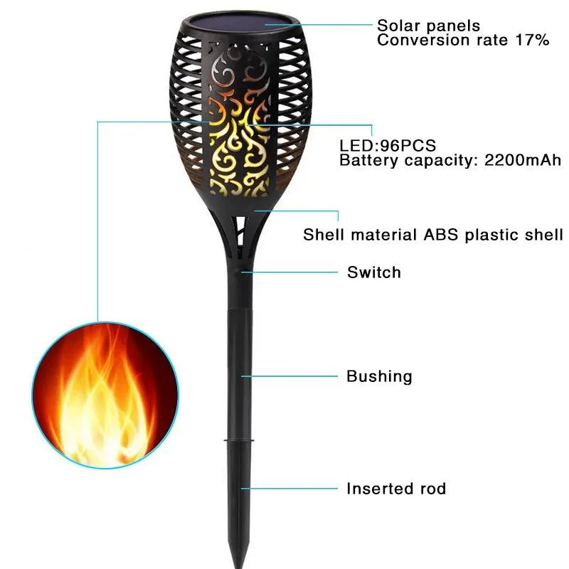 Solar Glow Tiki Torches