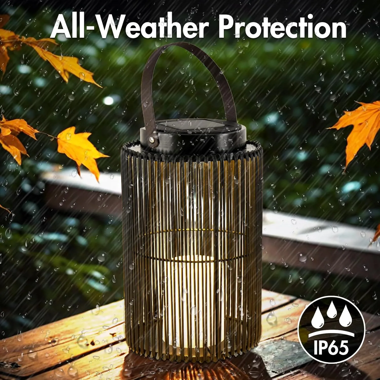 Solar Lanterns for Outdoor Waterproof, ZBLUXBZ Outdoor Table Lamp for Outside Hanging Solar Lights, LED Garden Cordless Lights Perfect for Patio and Pathway Lighting (11-inch Height, Black)