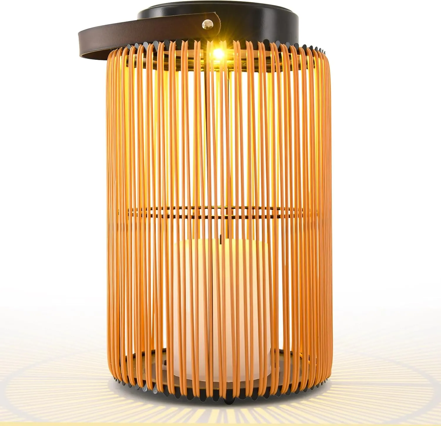 Solar Lanterns for Outdoor Waterproof, ZBLUXBZ Outdoor Table Lamp for Outside Hanging Solar Lights, LED Garden Cordless Lights Perfect for Patio and Pathway Lighting (11-inch Height, Yellow)