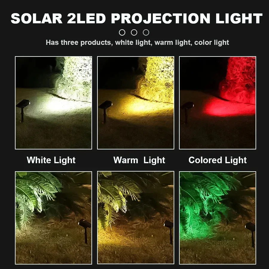 Solar Lawn Lamp 9 LED, Adjustable Outdoor IP65 Waterproof Garden Courtyard Street Spotlight, 1-2pcs