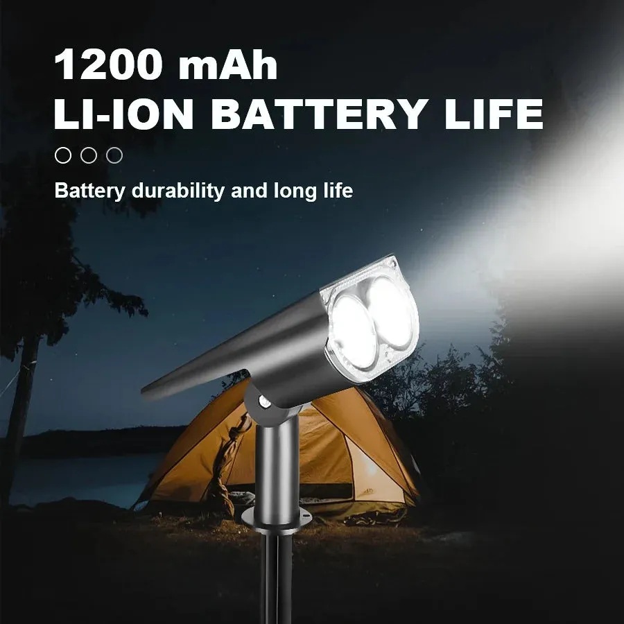 Solar Lawn Lamp 9 LED, Adjustable Outdoor IP65 Waterproof Garden Courtyard Street Spotlight, 1-2pcs