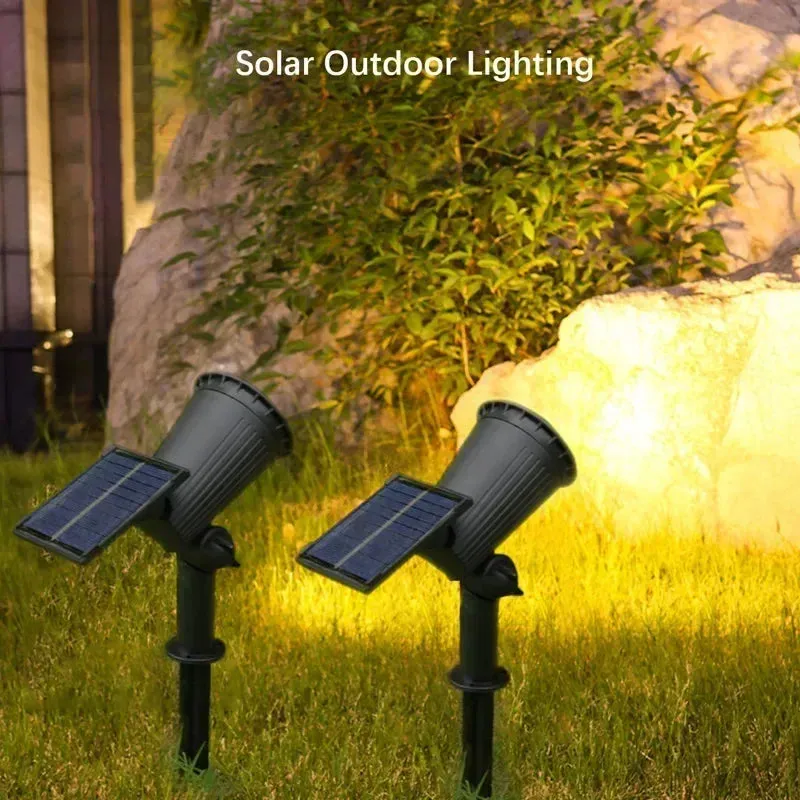 Solar Lawn Lamp 9 LED, Adjustable Outdoor IP65 Waterproof Garden Courtyard Street Spotlight, 1-2pcs