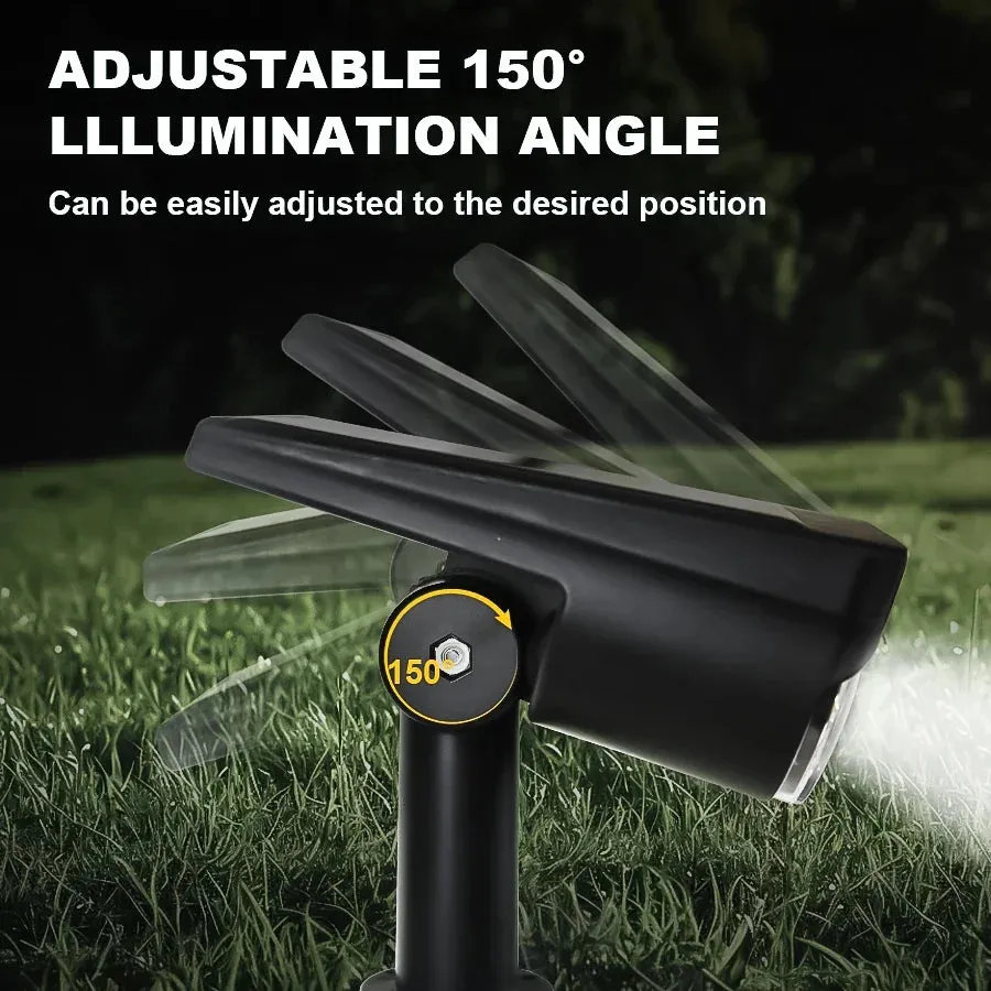 Solar Lawn Lamp 9 LED, Adjustable Outdoor IP65 Waterproof Garden Courtyard Street Spotlight, 1-2pcs